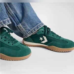 Converse Run Star Trainer Low Green White Gum Brown size 8 Chuck Taylor